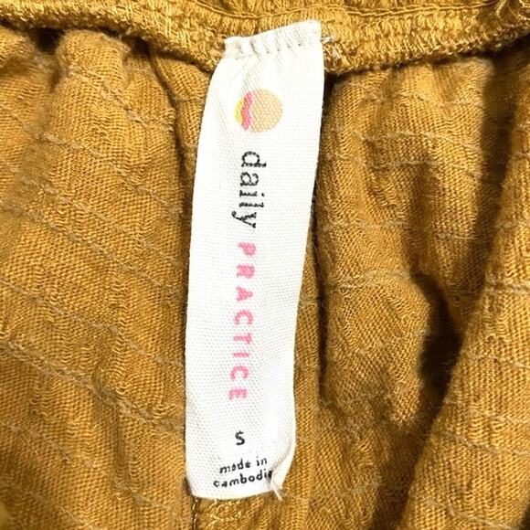 ANTHROPOLOGIE‎ DAILY PRACTICE Kimberly Shorts Size S Honey Mustard Boho - Picture 8 of 9